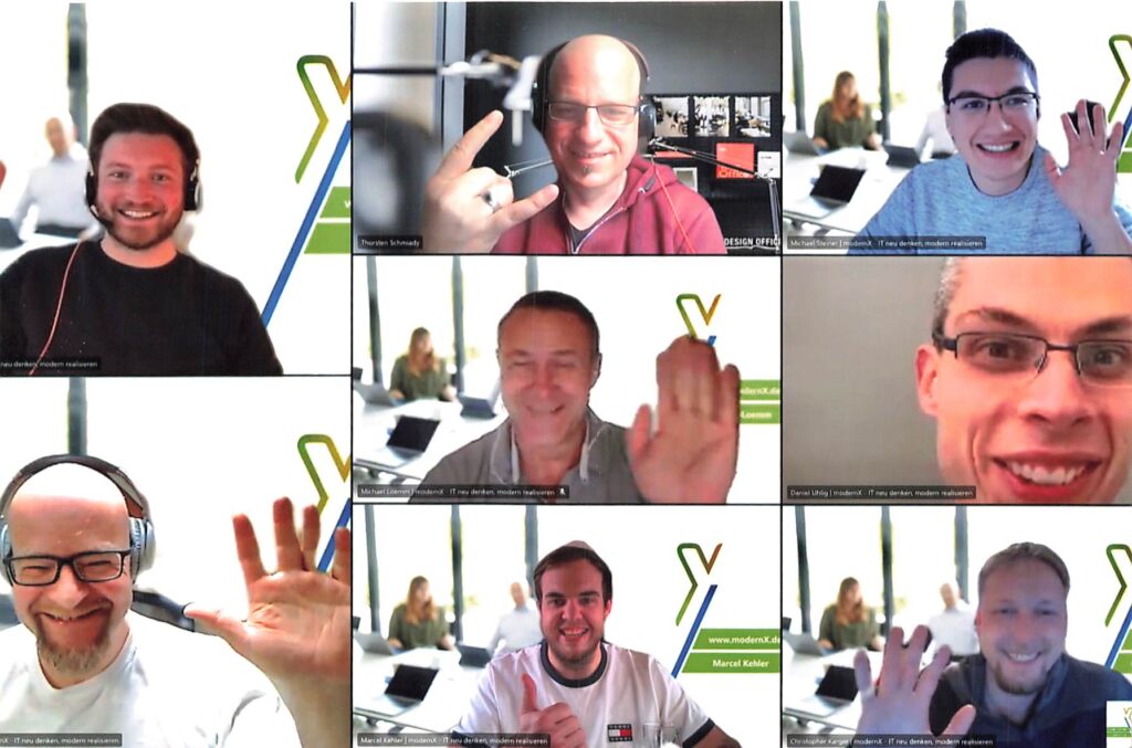 Mitarbeiter in Teams-Meeting